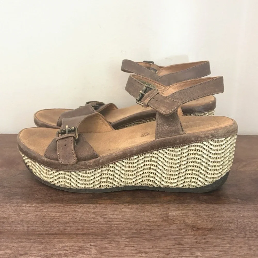 Bussola Sandals Women's 10 EU 41 Strappy Wedge Slingback Leather Trinidad Teagan